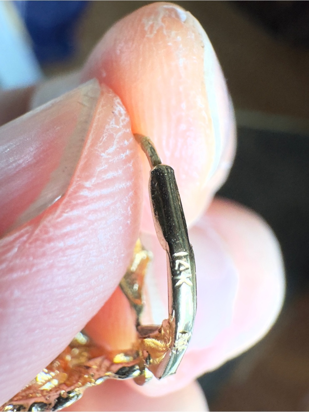 14k Garnet Drop Earrings - Picture 4 of 6